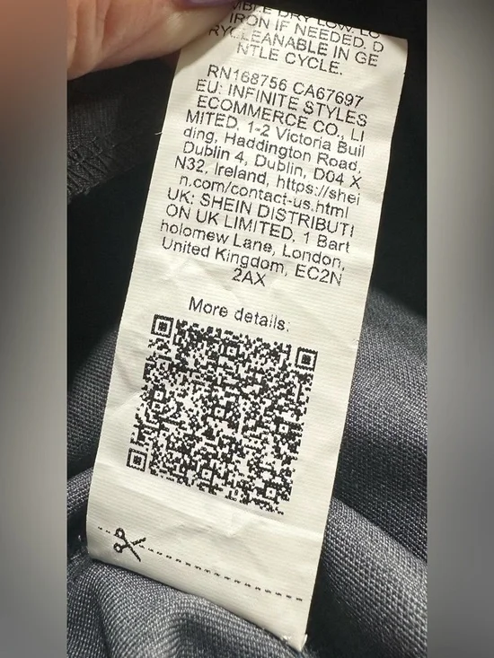 SHEIN Gray High-Waisted Wide Leg Pants W/Tie Cross Wrap - Picture 13 of 13